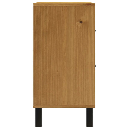 Credenza con Anta in Vetro FLAM 80x40x80 cm Massello di Pino