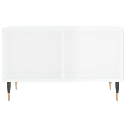 Tavolino Salotto Bianco Lucido 60x50x36,5 cm Legno Multistrato