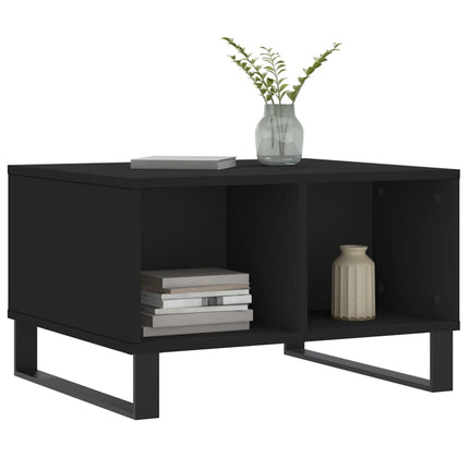 Tavolino da Salotto Nero 60x50x36,5 cm in Legno Multistrato