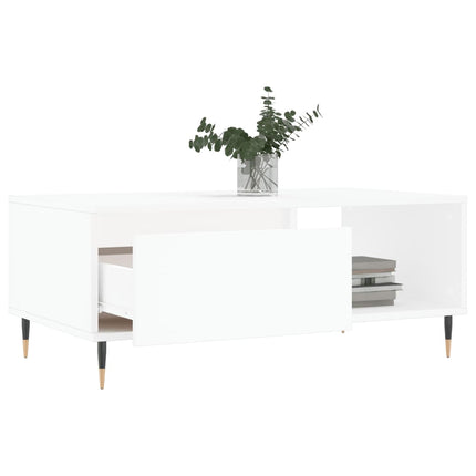 Tavolino da Salotto Bianco 90x50x36,5 cm in Legno Multistrato