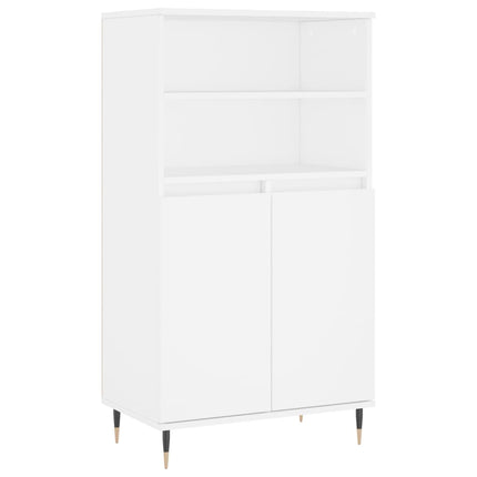 Credenza Alta Bianca 60x36x110 cm in Legno Multistrato