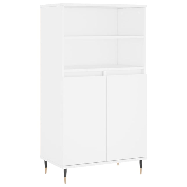 Credenza Alta Bianca 60x36x110 cm in Legno Multistrato