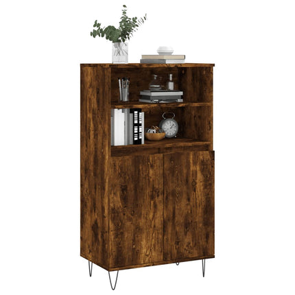 Credenza Rovere Fumo 60x36x110 cm in Legno Multistrato