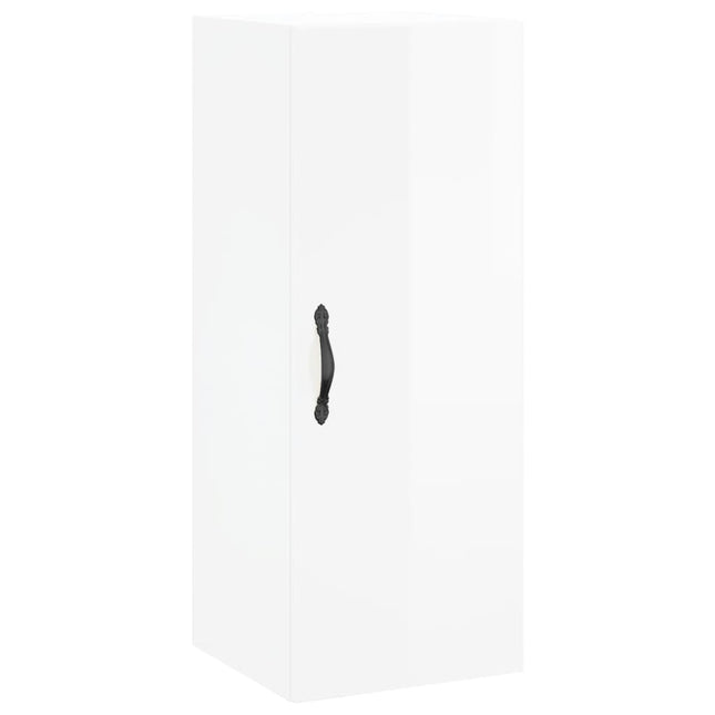 Mobile Parete Bianco Lucido 34,5x34x90 cm in Legno Multistrato