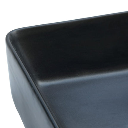 Lavabo da Appoggio Nero Rettangolare 46x35,5x13 cm Ceramica