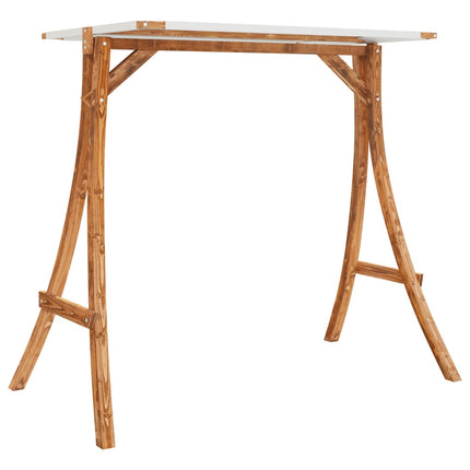 Letto a Dondolo con Tetto Massello di Abete Finitura in Teak