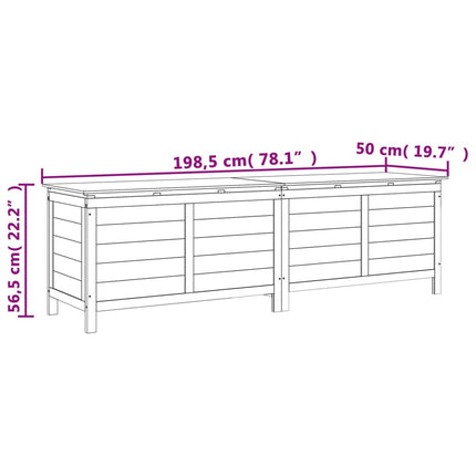 Contenitore da Giardino Marrone 198,5x50x56,5 cm Massello Abete