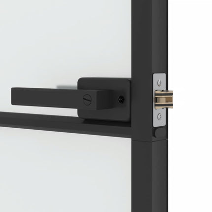 Porta Interni Sottile Nera 93x201,5cm Vetro Temperato Alluminio