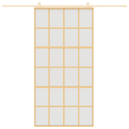 Porta Scorrevole Oro 102,5x205 Vetro Smerigliato ESG Alluminio