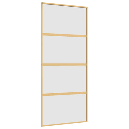 Porta Scorrevole Dorata 90x205 Vetro Smerigliato ESG Alluminio