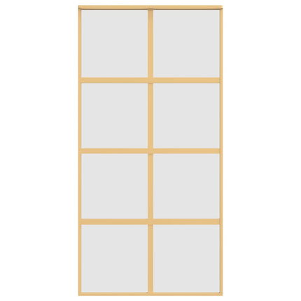 Porta Scorrevole Oro 102,5x205 Vetro Smerigliato ESG Alluminio