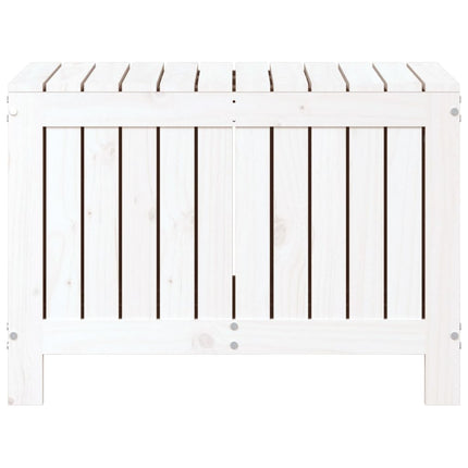 Contenitore Giardino Bianco 76x42,5x54cm Legno Massello di Pino