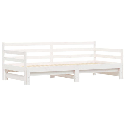 Divano Letto con Letto Estraibile Bianco 90x190cm Massello Pino