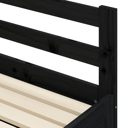 Divano Letto con Letto Estraibile Nero 90x190cm Massello Pino