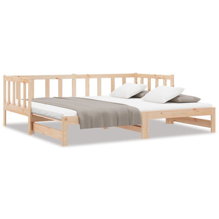 Divano Letto con Letto Estraibile 90x200cm Legno Massello Pino