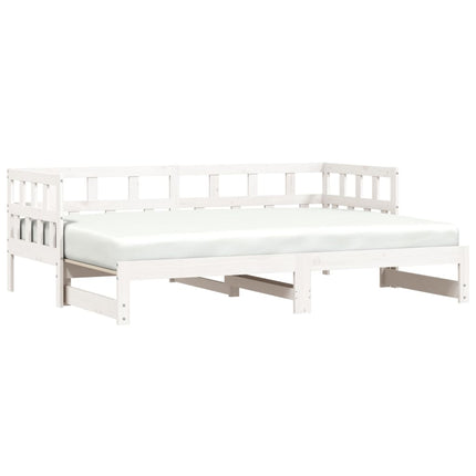 Divano Letto con Letto Estraibile Bianco 90x190cm Massello Pino