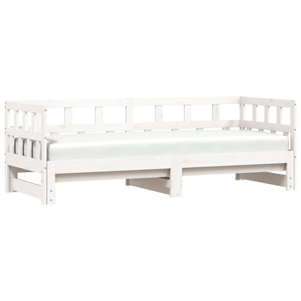 Divano Letto con Letto Estraibile Bianco 90x190cm Massello Pino