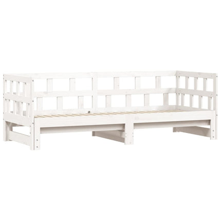 Divano Letto con Letto Estraibile Bianco 90x190cm Massello Pino