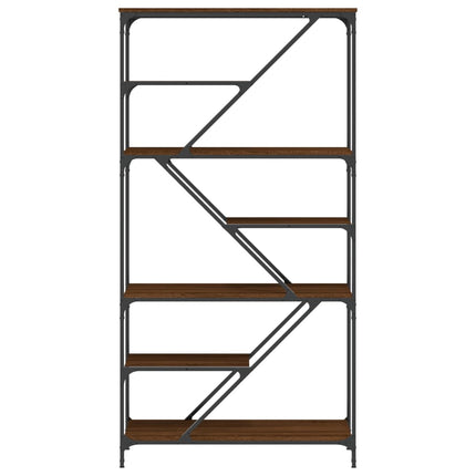 Libreria Rovere Marrone 91x36x176cm Legno Multistrato e Acciaio