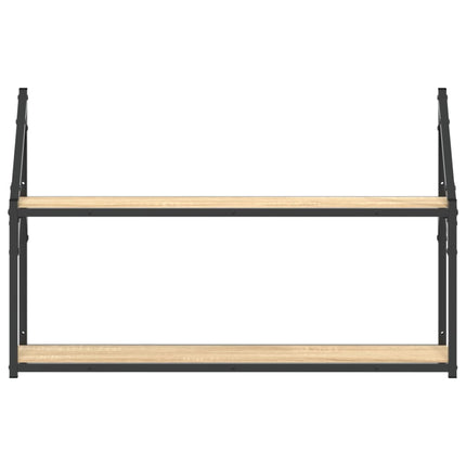 Scaffale Parete 2 Ripiani Rovere Sonoma 80x21x51 cm Multistrato