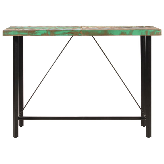 Tavolino da Bar 150x70x107cm Legno Massello di Recupero e Ferro