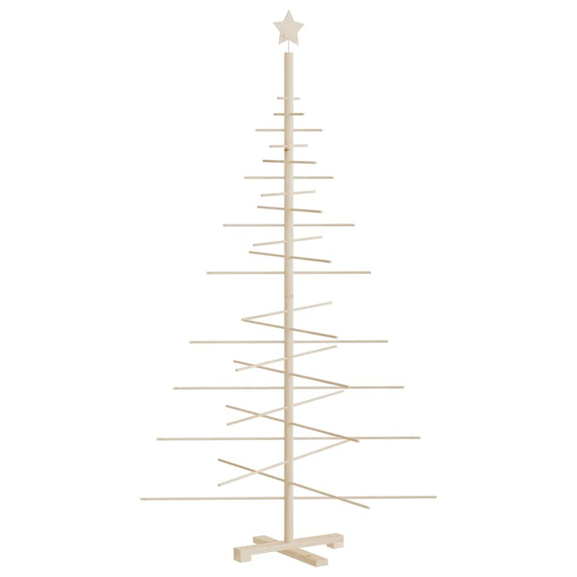 Albero di Natale Decorativo in Legno 180 cm Legno Massello Pino