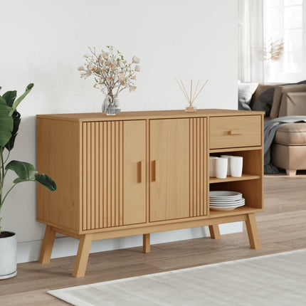 Credenza OLDEN Marrone 114x43x73,5 cm in Legno Massello di Pino