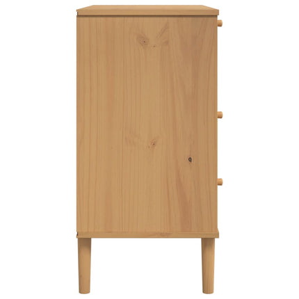 Cassettiera SENJA Aspetto Rattan Marrone 80x40x80 cm Legno Pino
