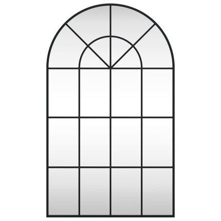 Specchio da Parete Nero 60x100 cm Arco in Ferro