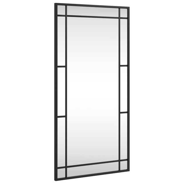Specchio da Parete Nero 40x80 cm Rettangolare in Ferro