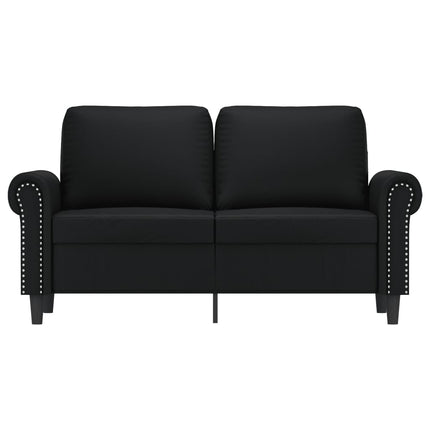 Divano a 2 Posti Nero 120 cm in Similpelle