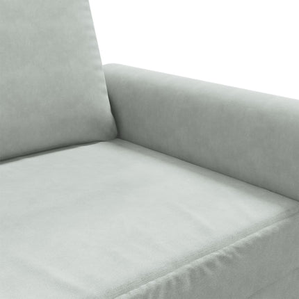 Divano a 3 Posti Grigio Chiaro 180 cm in Velluto