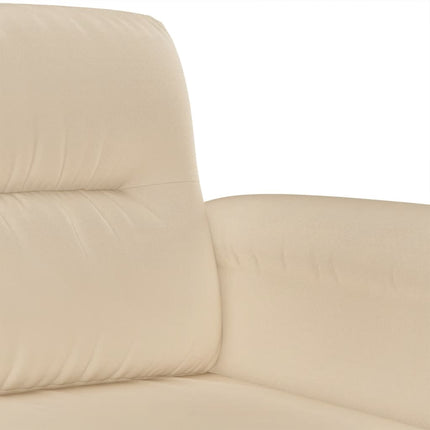 Divano a 2 Posti Crema 140 cm in Tessuto Microfibra