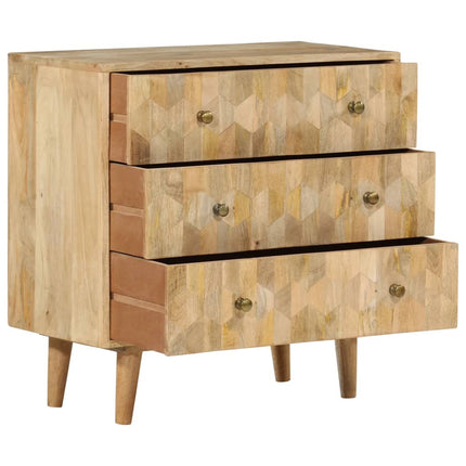Cassettiera 70x35x70 cm in Legno Massello di Mango
