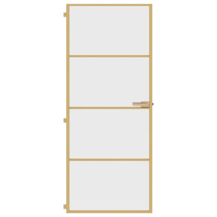 Porta Interni Sottile Oro 83x201,5cm Vetro Temperato Alluminio