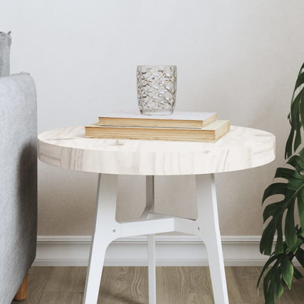 Piano Tavolo Rotondo Bianco ÃƒÆ’Ã‹Å“40x3 cm in Legno Massello di Pino