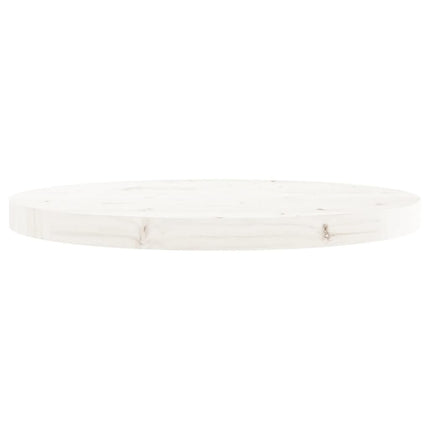 Piano Tavolo Rotondo Bianco ÃƒÆ’Ã‹Å“50x3 cm in Legno Massello di Pino