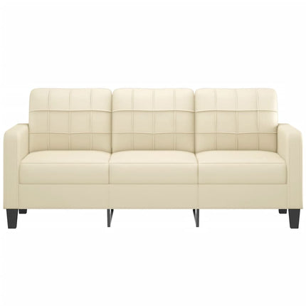 Divano a 3 Posti Crema 180 cm in Similpelle
