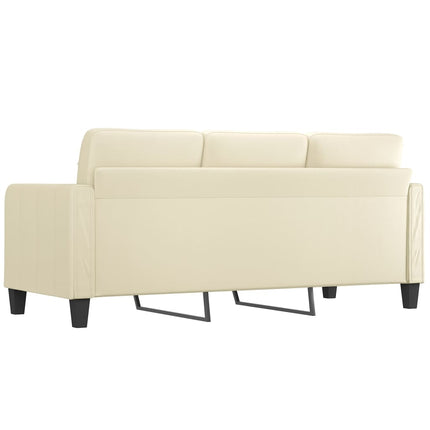 Divano a 3 Posti Crema 180 cm in Similpelle