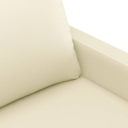 Divano a 2 Posti Crema 140 cm in Similpelle