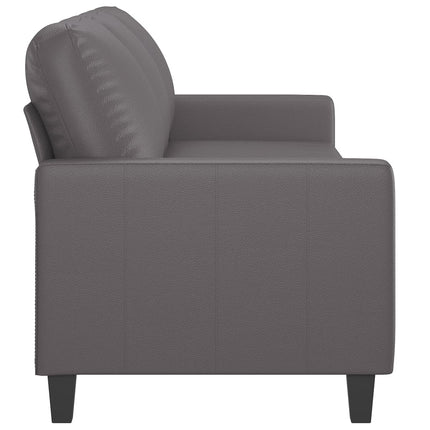 Divano a 3 Posti Grigio 180 cm in Similpelle