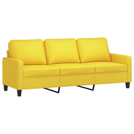 Divano a 3 Posti Giallo Chiaro 180 cm in Tessuto