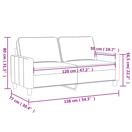 Divano a 2 Posti grigio scuro 120 cm in Velluto
