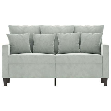 Divano a 2 Posti Grigio Chiaro 120 cm in Velluto