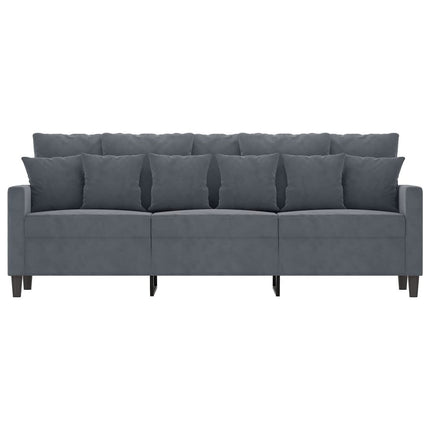Divano a 3 Posti Grigio Scuro 180 cm in Velluto