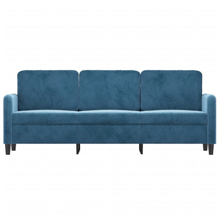 Divano a 3 Posti Blu 180 cm in Velluto