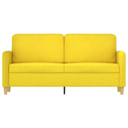 Divano a 2 Posti Giallo Chiaro 140 cm in Tessuto