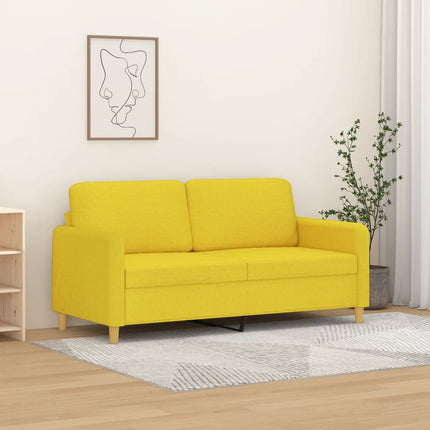 Divano a 2 Posti Giallo Chiaro 140 cm in Tessuto