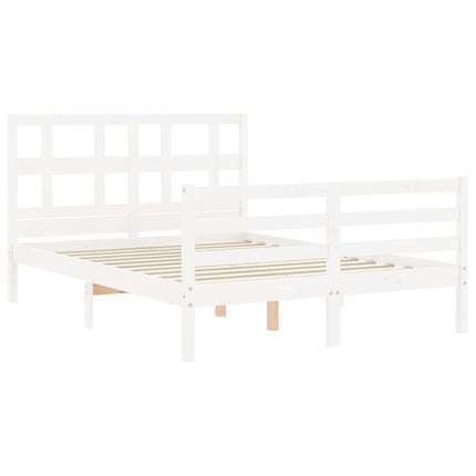 Giroletto con Testiera Bianco 140x200 cm in Legno Massello
