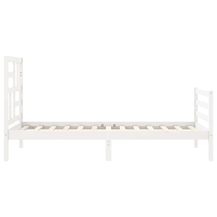Giroletto con Testiera Bianco Single in Legno Massello